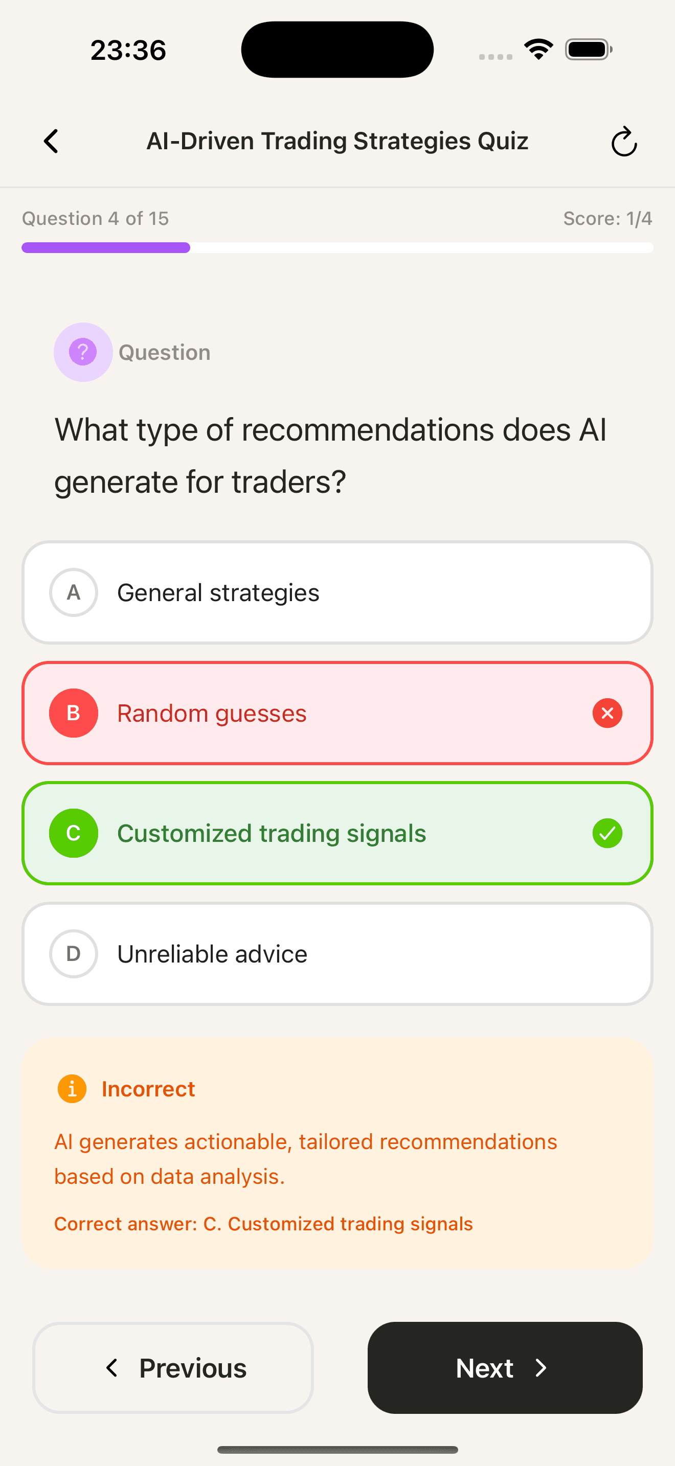 SumyAI mobile app - Quizzes 